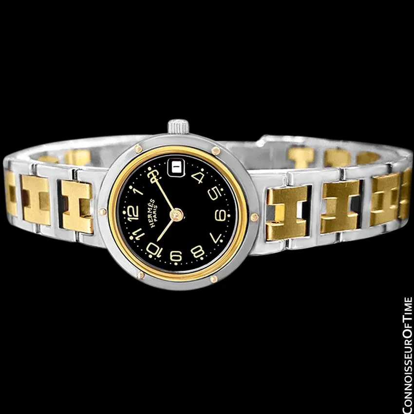 Hermes Ladies Clipper 2-Tone Quartz Watch - Stainless Steel & 18K Gold Plated
