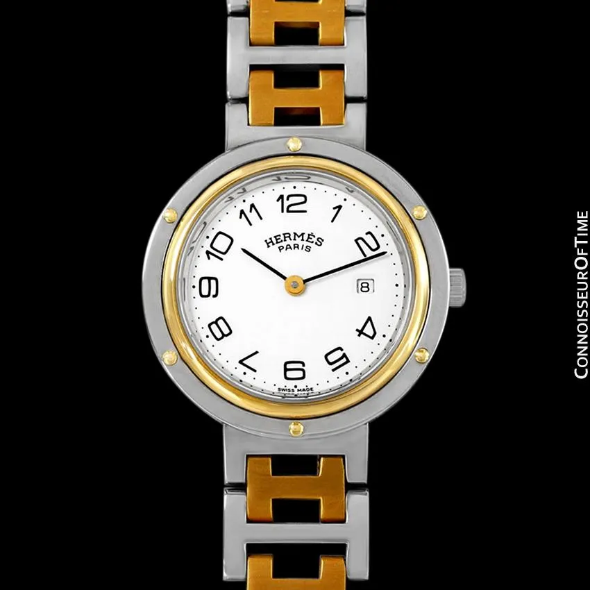 Hermes Ladies Clipper 2-Tone Quartz Watch - Stainless Steel & 18K Gold Plated