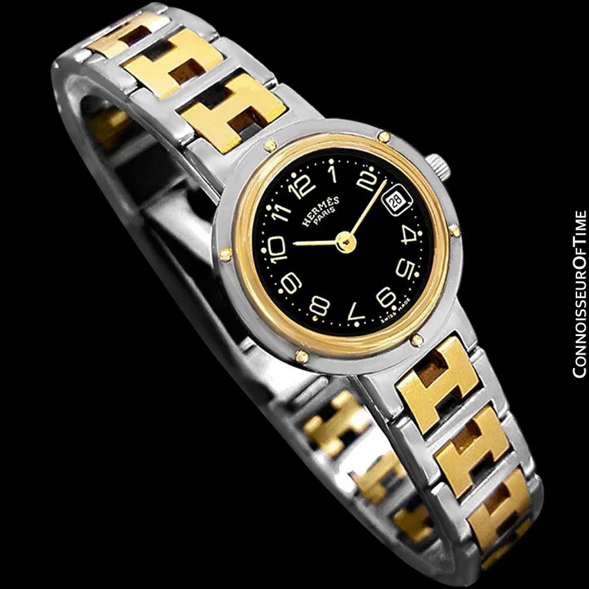 Hermes Ladies Clipper 2-Tone Quartz Watch - Stainless Steel & 18K Gold Plated