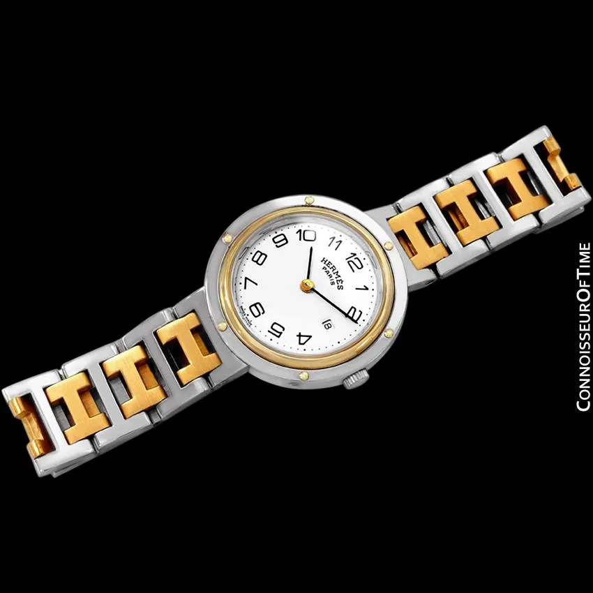 Hermes Ladies Clipper 2-Tone Quartz Watch - Stainless Steel & 18K Gold Plated