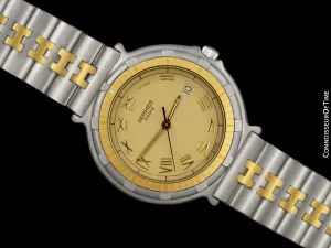 Hermes Mens Full Size Captain Nemo Quartz Divers Watch - Stainless Steel & 18K Gold Plated