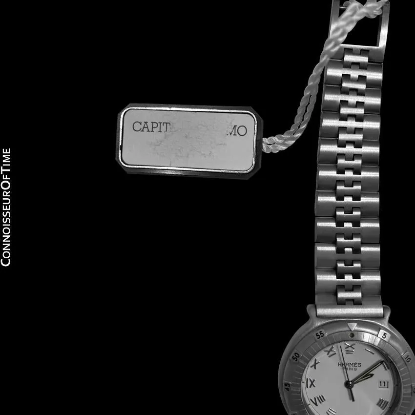 Hermes Mens Midsize Unisex Captain Nemo Quartz Divers Watch - Stainless Steel