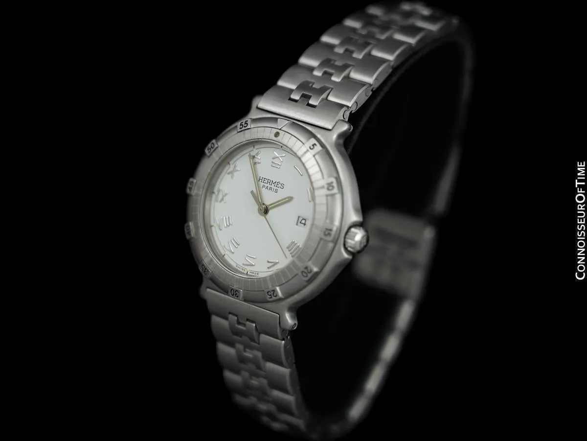 Hermes Mens Midsize Unisex Captain Nemo Quartz Divers Watch - Stainless Steel