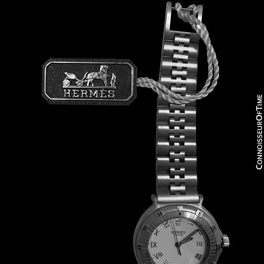 Hermes Mens Midsize Unisex Captain Nemo Quartz Divers Watch - Stainless Steel