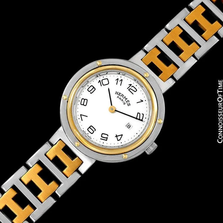 Hermes Misize Unisex Clipper 2-Tone Quartz Watch - Stainless Steel & 18K Gold Plated