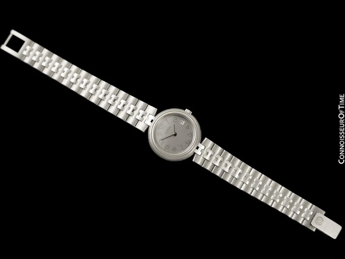 Hermes Profile Ladies Stainless Steel Watch with Bracelet - New Old Stock with Tag & Sticker