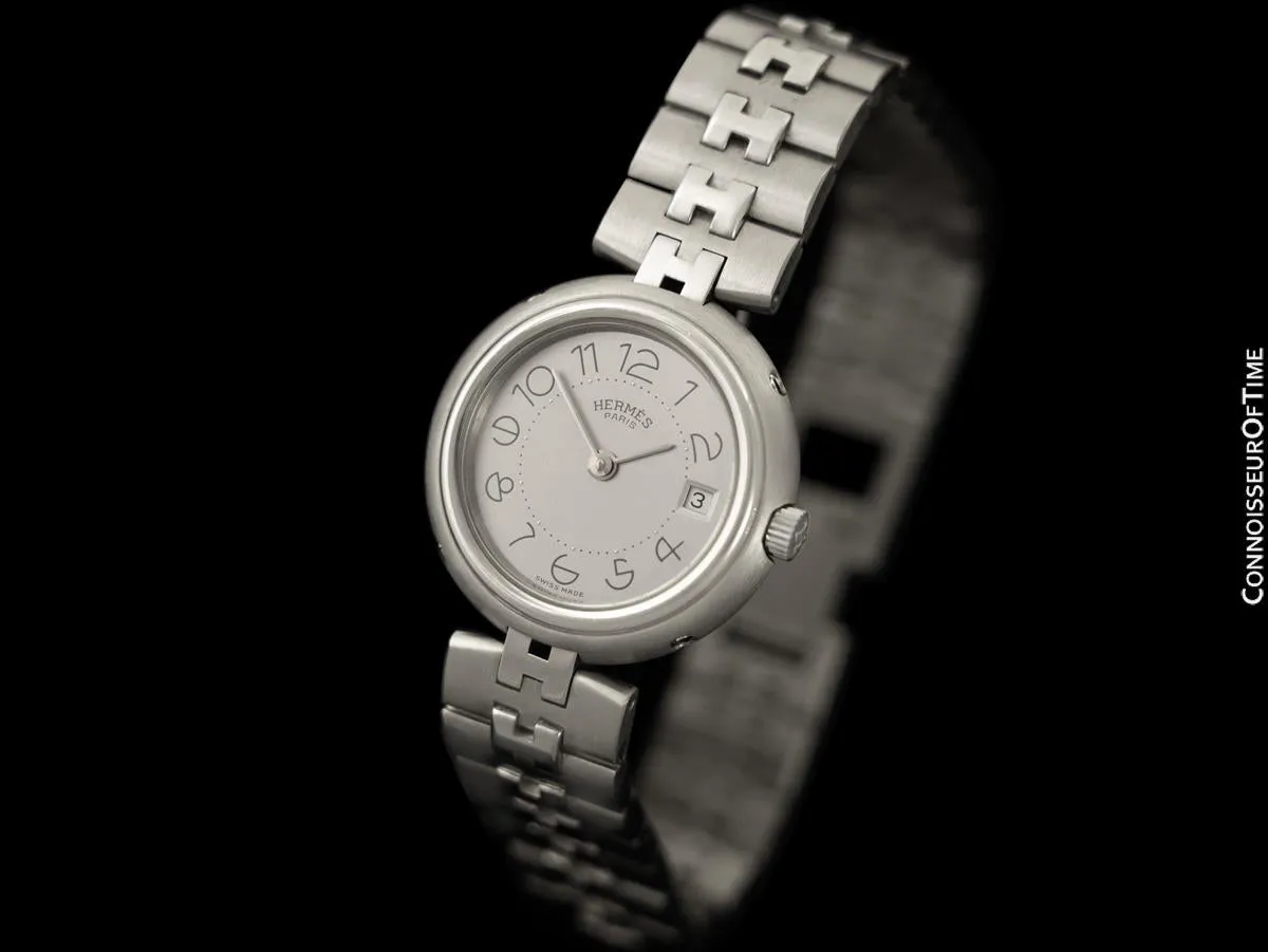 Hermes Profile Ladies Stainless Steel Watch with Bracelet - New Old Stock with Tag & Sticker