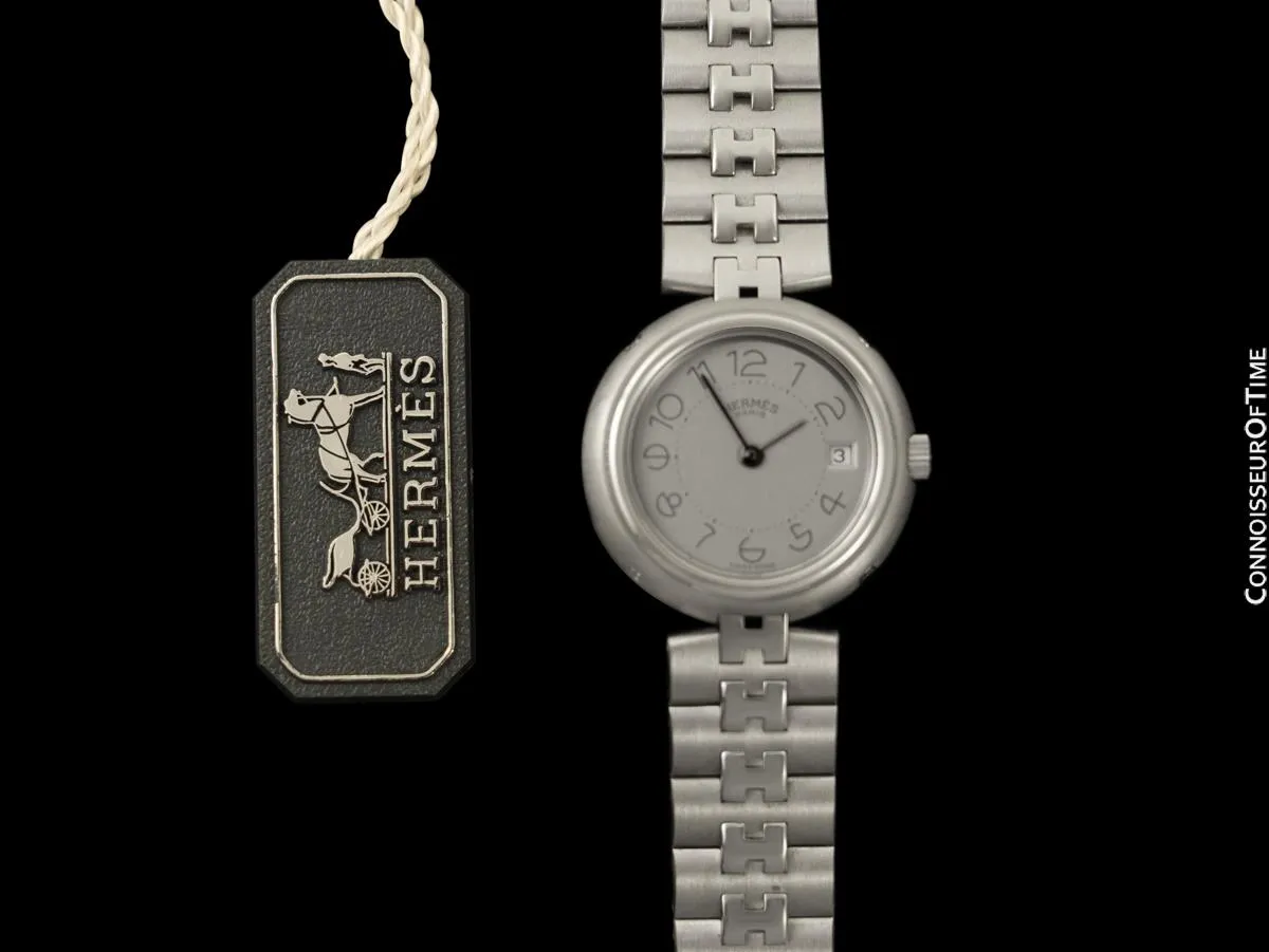 Hermes Profile Ladies Stainless Steel Watch with Bracelet - New Old Stock with Tag & Sticker