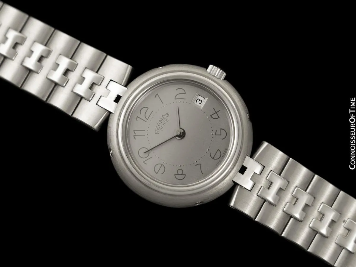 Hermes Profile Ladies Stainless Steel Watch with Bracelet - New Old Stock with Tag & Sticker