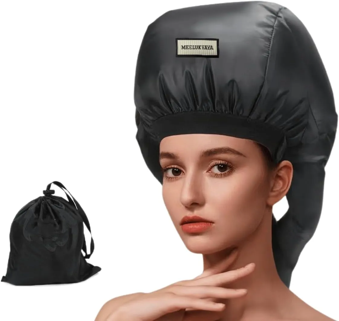 Hooded Hair Drying Bonnet Large Size for Heavy&Long Hair,Portable Heat Cap for Nature Curls,Hair Dryer Bonnet Curly Hair,Deep Conditioning at Home,Hair Dryer Diffuser Cap for Curly Hair