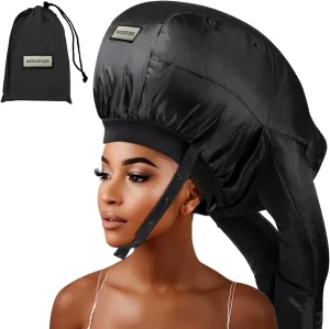 Hooded Hair Drying Bonnet Large Size for Heavy&Long Hair,Portable Heat Cap for Nature Curls,Hair Dryer Bonnet Curly Hair,Deep Conditioning at Home,Hair Dryer Diffuser Cap for Curly Hair