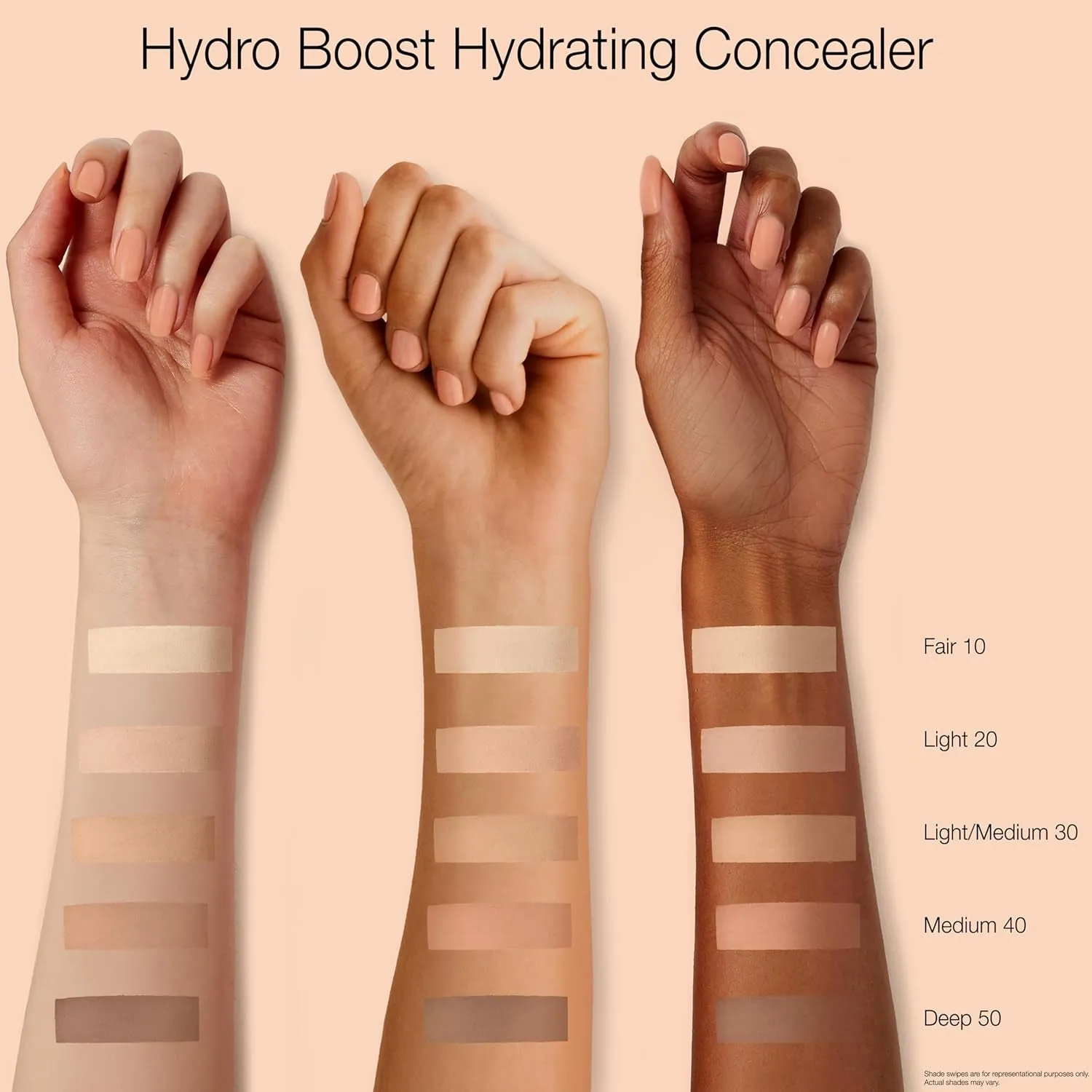 Hydro Boost Hydrating Concealer Stick for Dry Skin, Oil-Free, Lightweight, Non-Greasy and Non-Comedogenic Cover-Up Makeup with Hyaluronic Acid, 10/Fair, 0.12 Oz