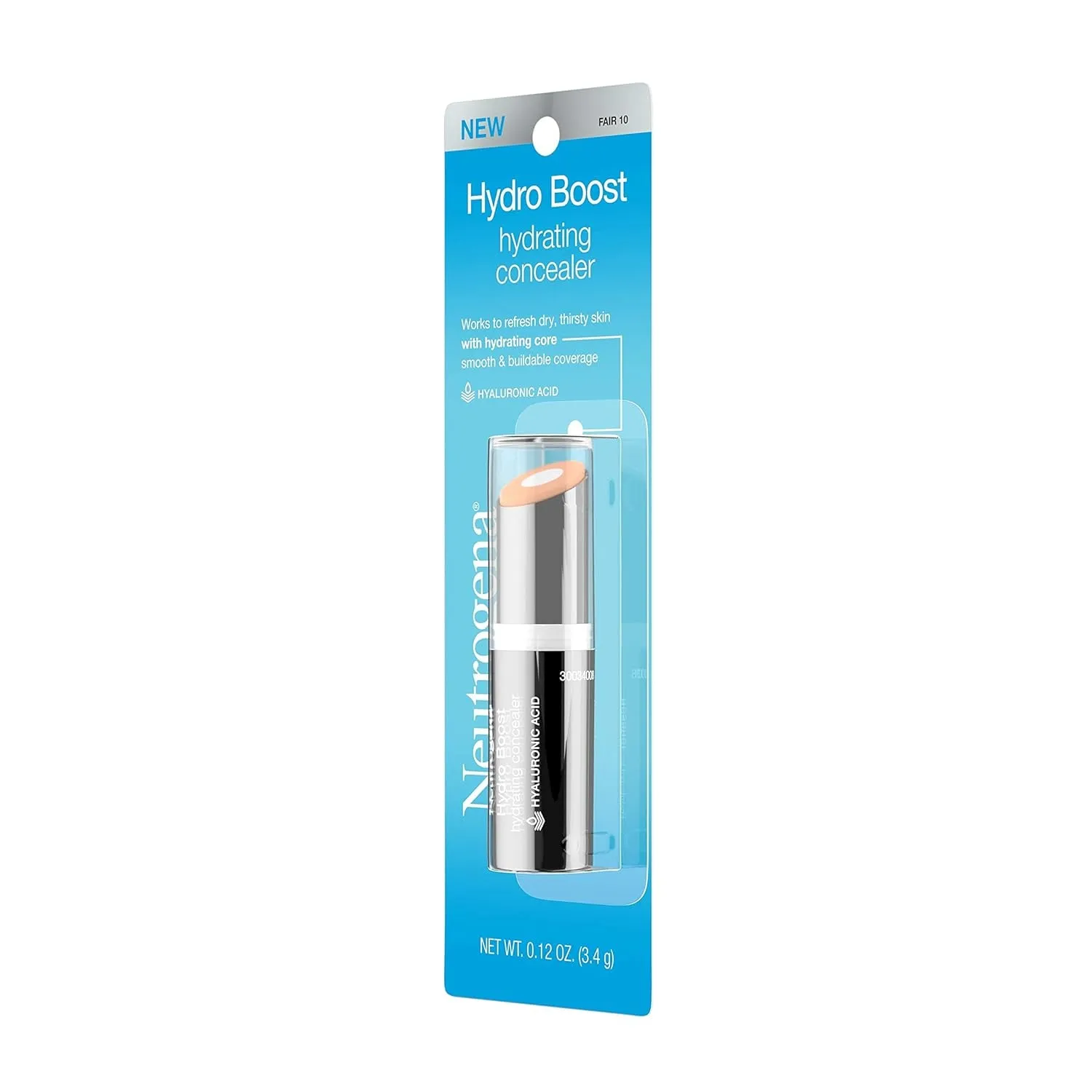 Hydro Boost Hydrating Concealer Stick for Dry Skin, Oil-Free, Lightweight, Non-Greasy and Non-Comedogenic Cover-Up Makeup with Hyaluronic Acid, 10/Fair, 0.12 Oz