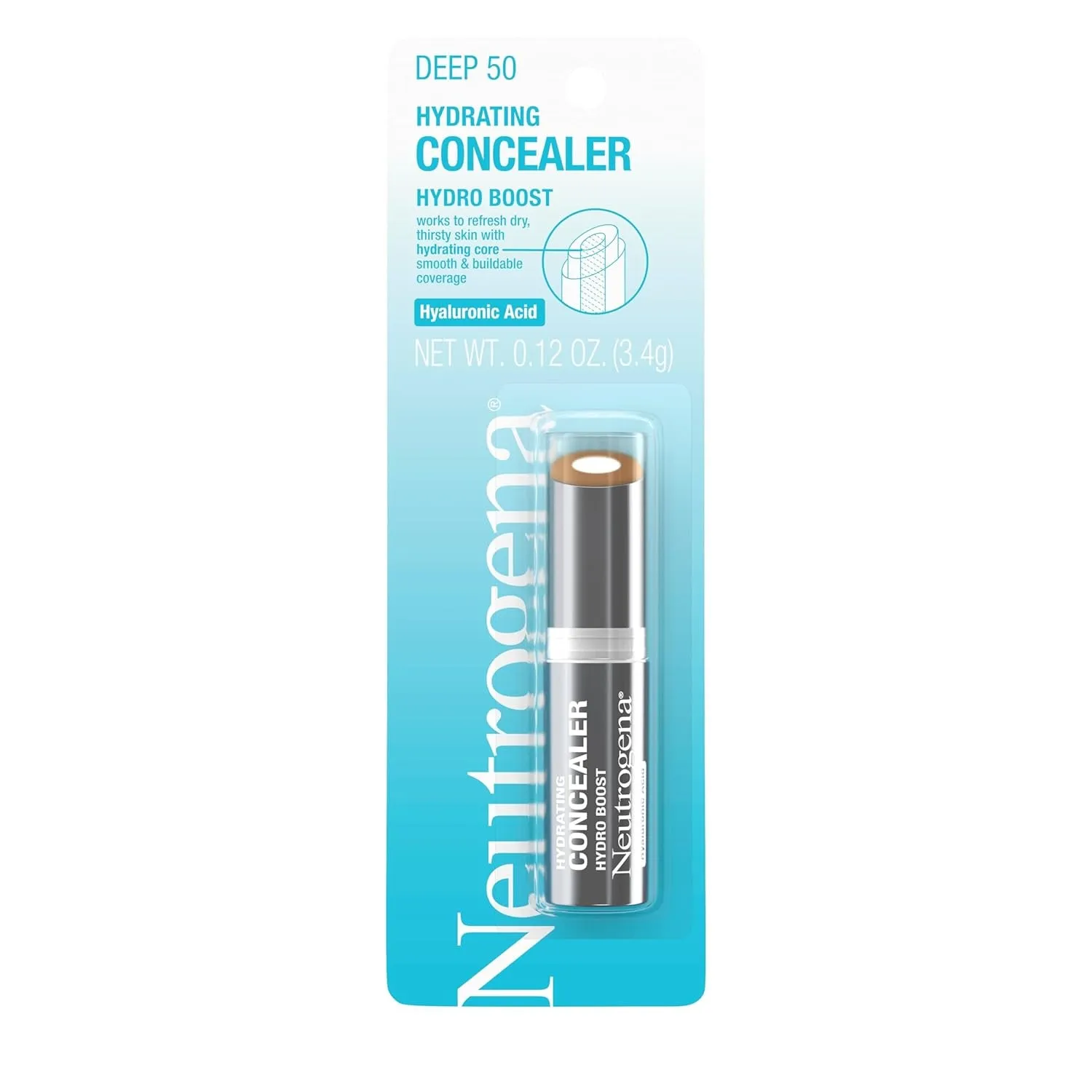 Hydro Boost Hydrating Concealer Stick for Dry Skin, Oil-Free, Lightweight, Non-Greasy and Non-Comedogenic Cover-Up Makeup with Hyaluronic Acid, 10/Fair, 0.12 Oz