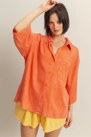 HYFVE Button Down Collared Neck Relaxed Fit Shirt
