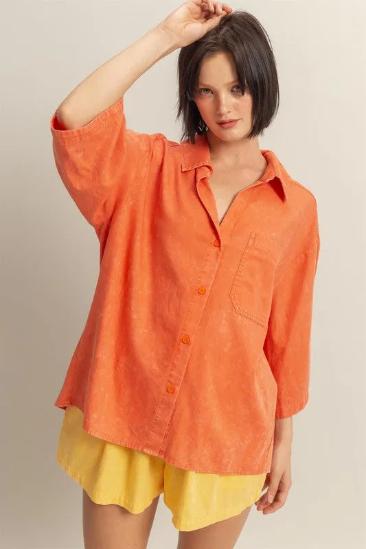 HYFVE Button Down Collared Neck Relaxed Fit Shirt