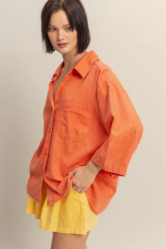 HYFVE Button Down Collared Neck Relaxed Fit Shirt