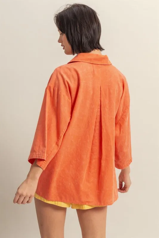 HYFVE Button Down Collared Neck Relaxed Fit Shirt