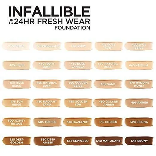 INFALLIBLE 24 HOUR FRESH WEAR FOUNDATIONS, LIGHTWEIGHT