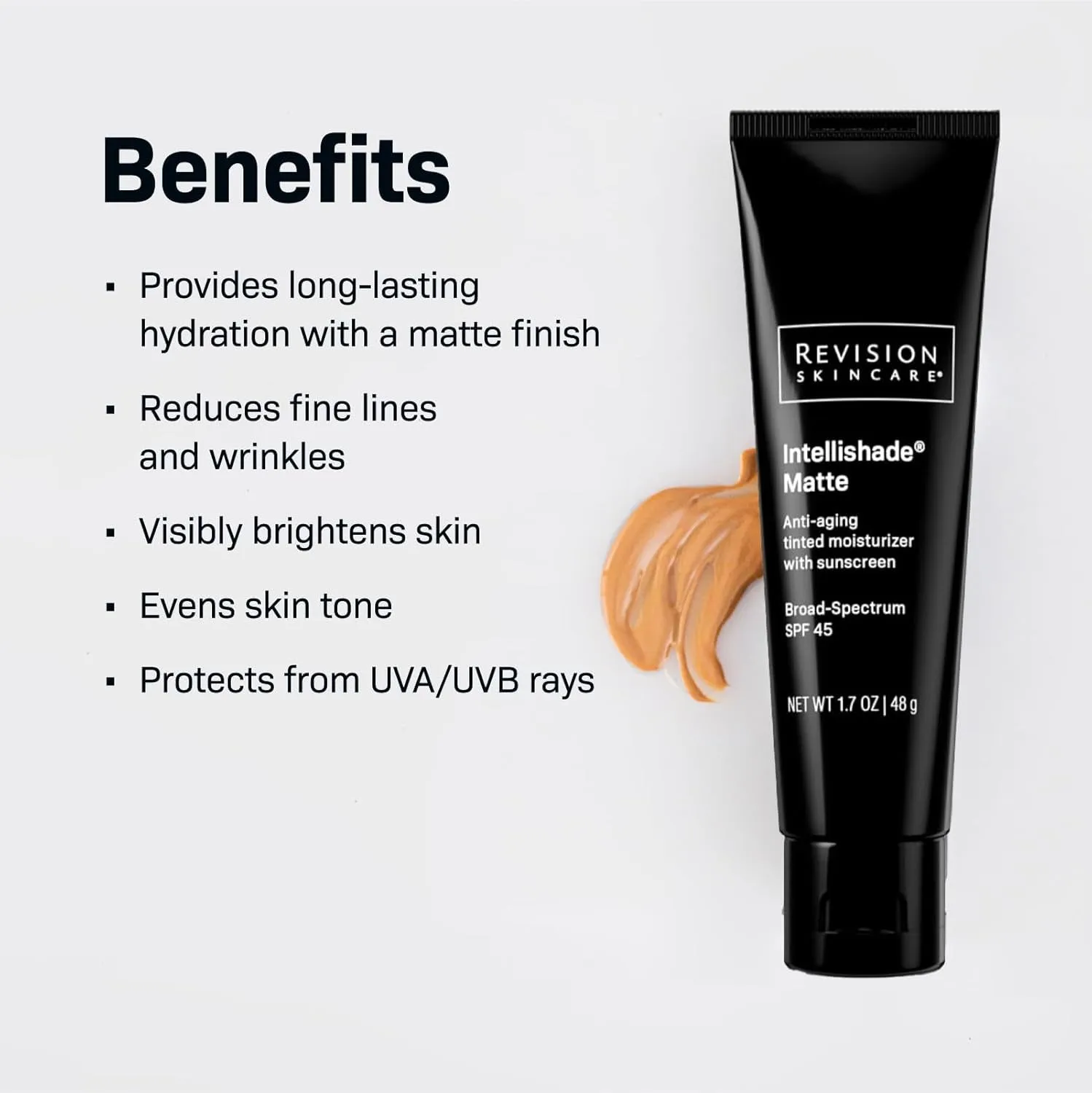 Intellishade® Matte, anti Aging Tinted Daily Moisturizer with SPF, anti Wrinkle with Peptides and Vitamin C, 1.7 Oz