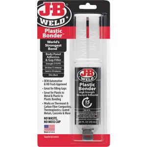JB Weld Plastic Weld Quick Setting Epoxy Syringe Bonder Repair Glue Black | USA