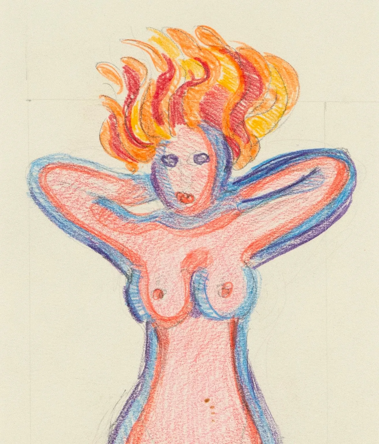 JOYCE WIELAND "FIRE MUSE" DRAWING