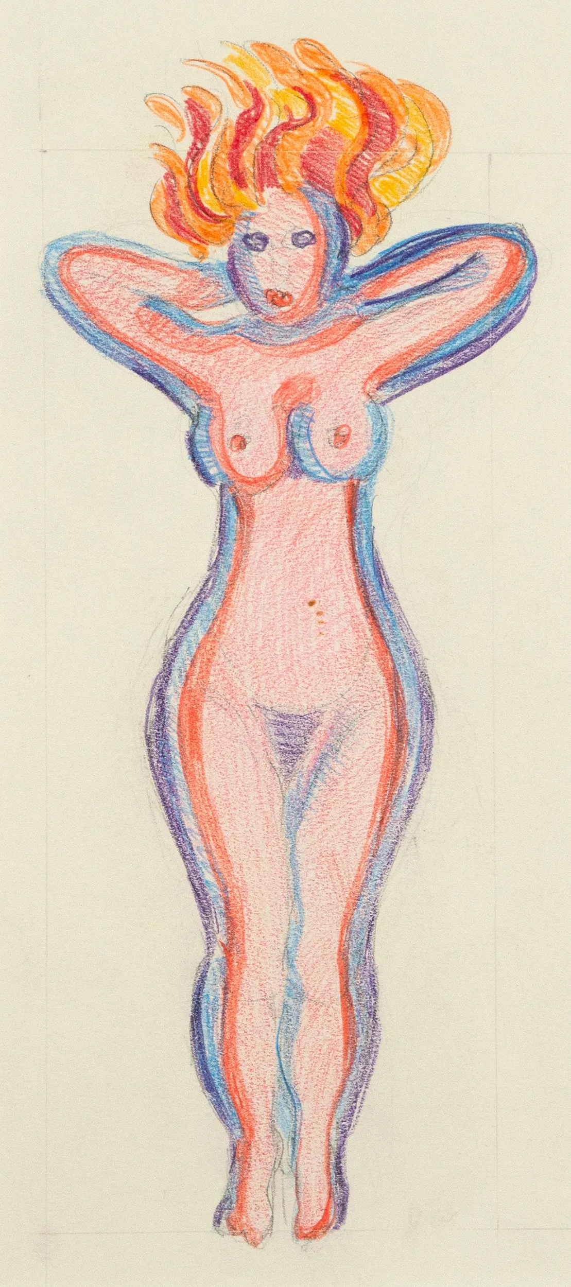 JOYCE WIELAND "FIRE MUSE" DRAWING