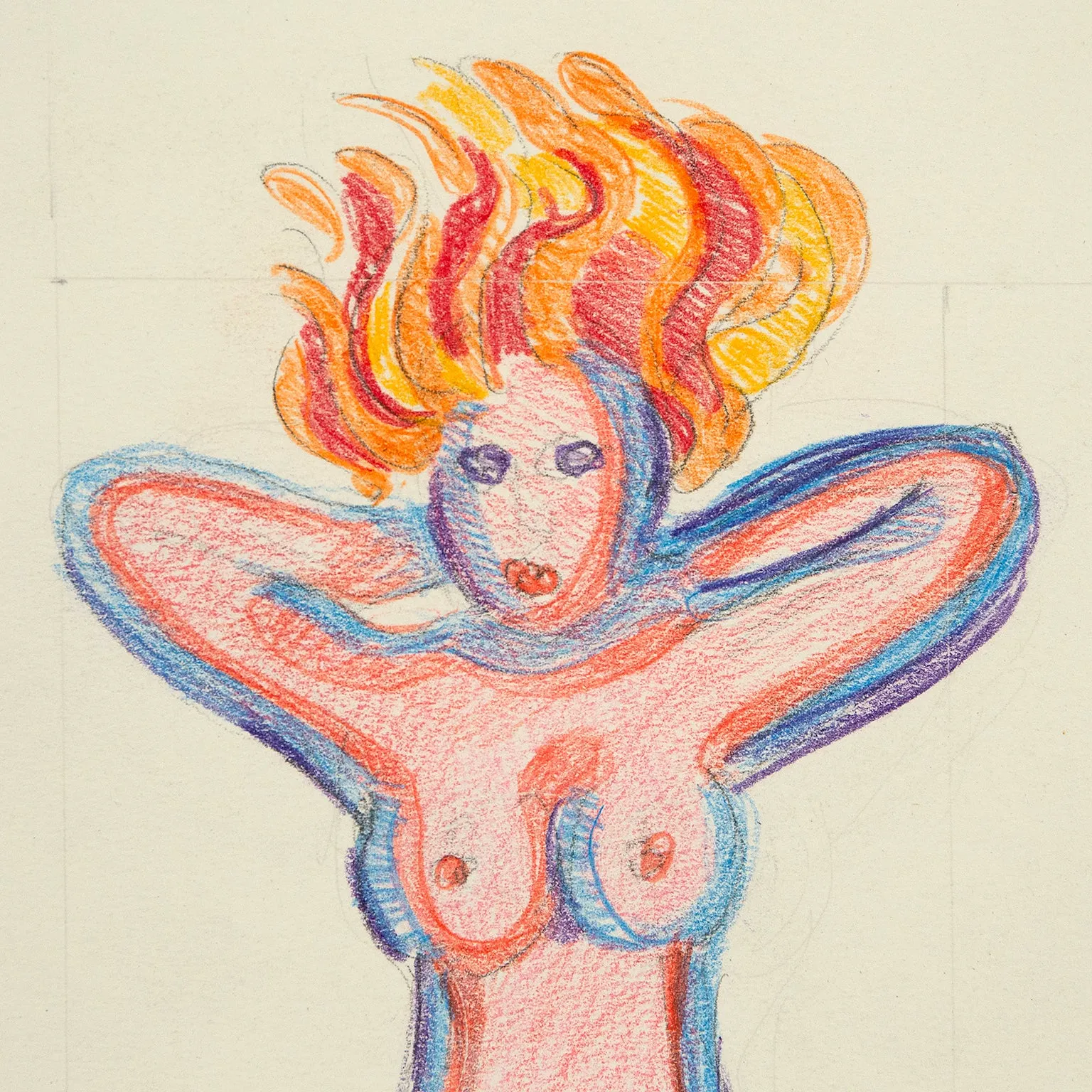 JOYCE WIELAND "FIRE MUSE" DRAWING