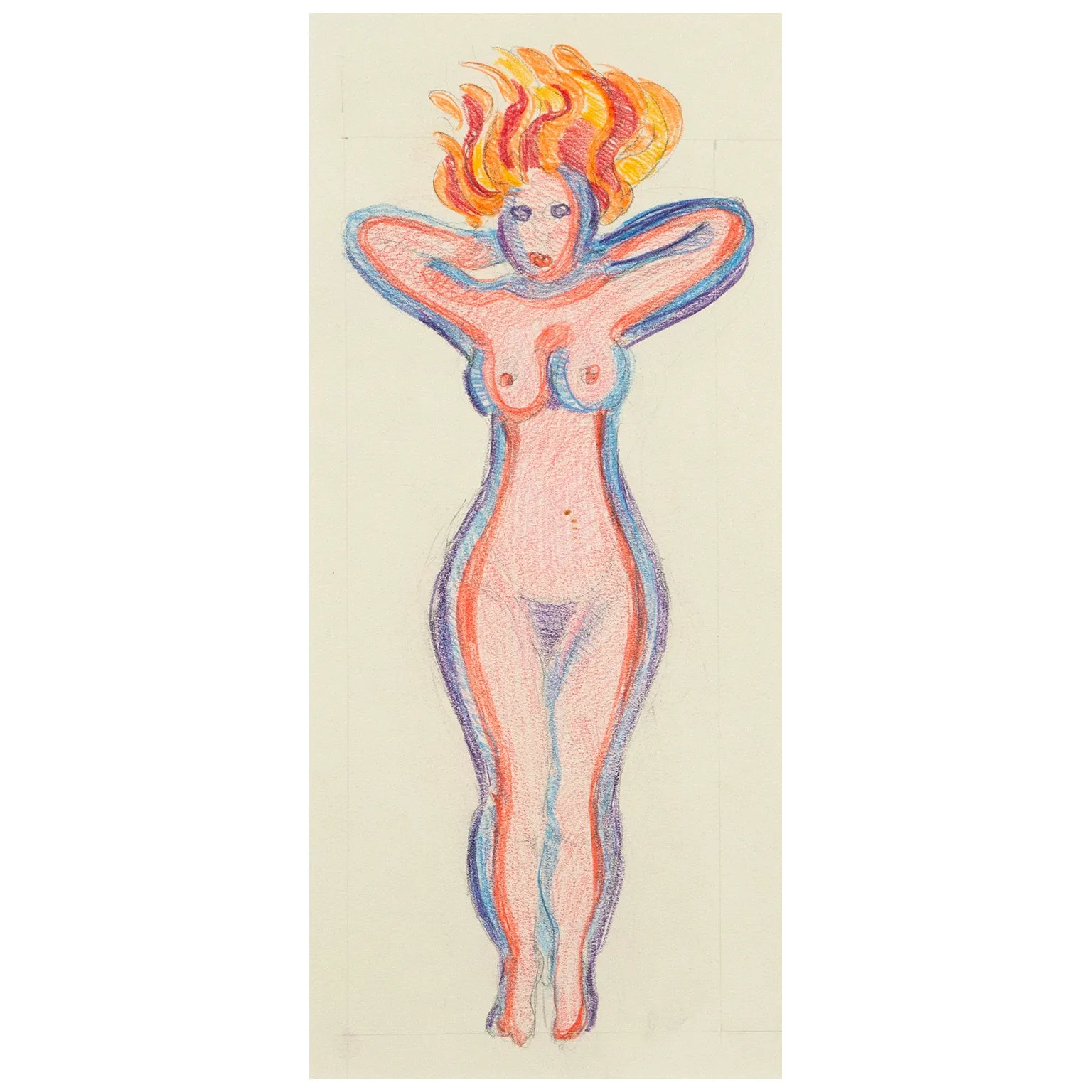 JOYCE WIELAND "FIRE MUSE" DRAWING