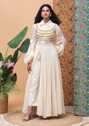Kellen ivory pant and cape set
