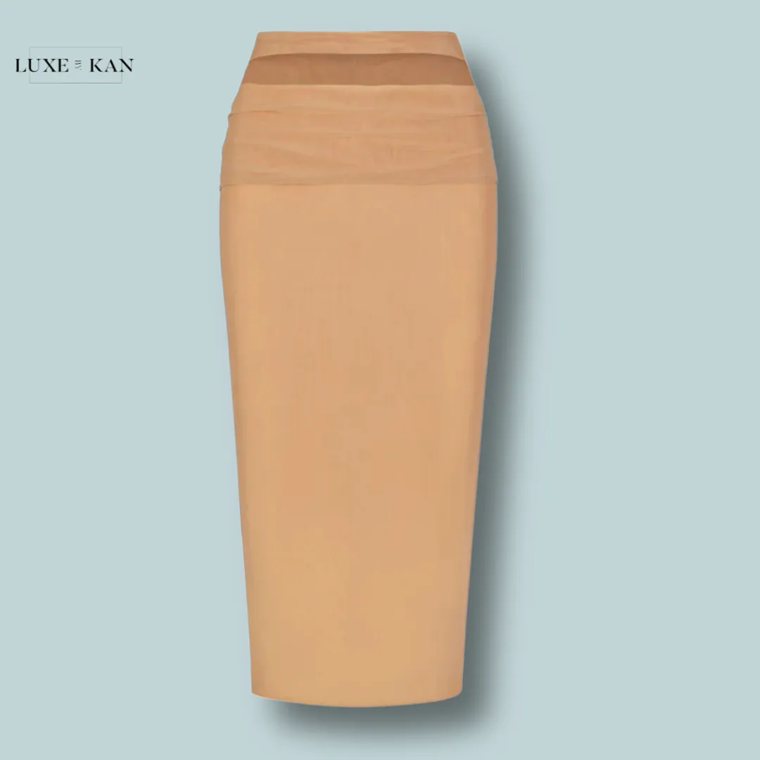 KHY Mesh Stretch Cutout Skirt