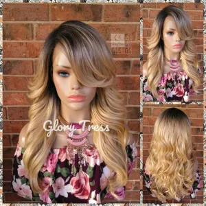 Lace Front Wig -  Blonde Wig - Glory Tress - Wigs - Curly Wig- Ombre Wig -  Golden Platinum Blonde Wig -  READY To SHIP // SALVATION