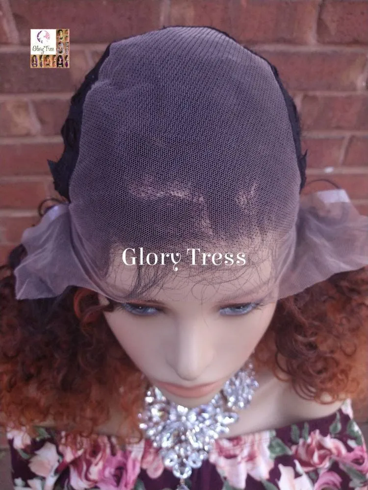 Lace Front Wig, Curly Wig, Human Hair Blend, 13X6 Free Parting, HD Lace Frontal, Glory Tress, Copper Wig, On Sale // JOYFUL