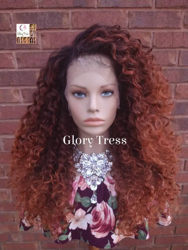 Lace Front Wig, Curly Wig, Human Hair Blend, 13X6 Free Parting, HD Lace Frontal, Glory Tress, Copper Wig, On Sale // JOYFUL