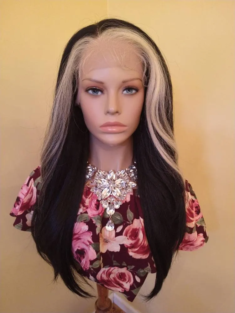 Lace Front Wig | Glory Tress | Wigs | Blonde Highlights |  Ombre Wig | Yaki Straight Texture | 13X6 Free Parting | Ready To Ship // DEVOTED