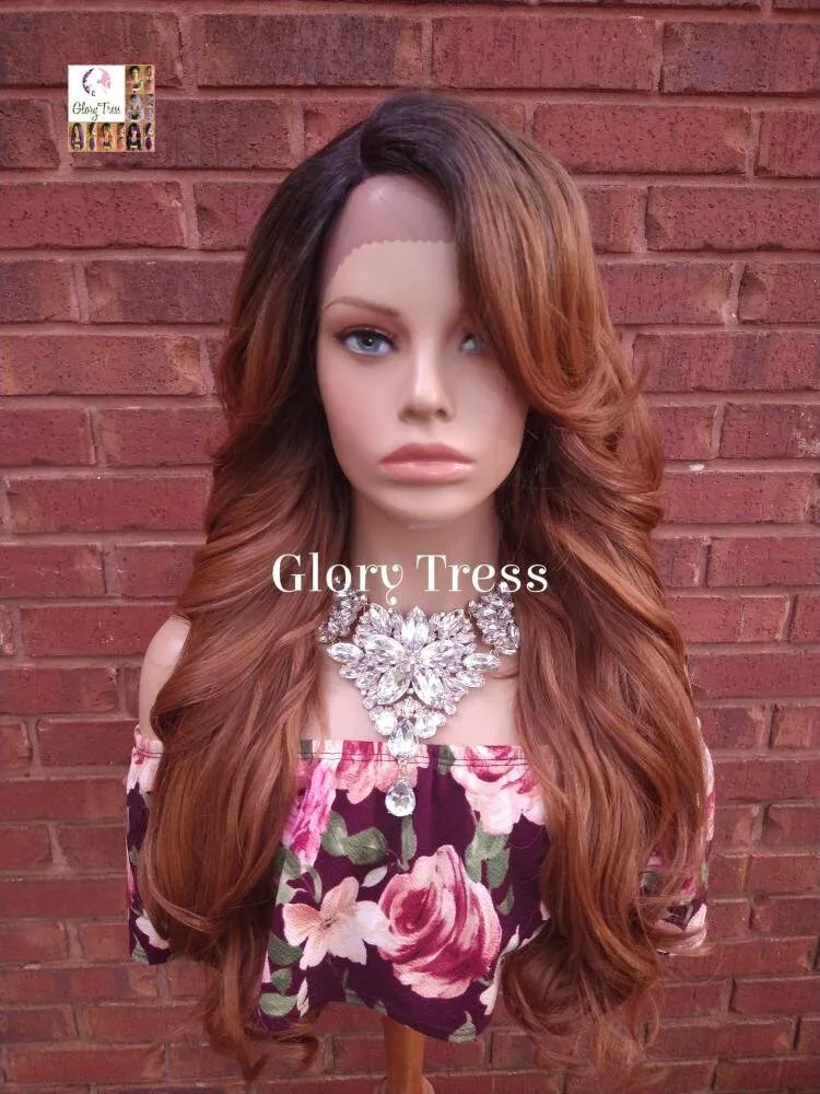 Lace Front Wig, Ombre Dark Blonde Wig, Glory Tress, Ombre Wig, Loose Curls, Lace Part Wig, Wedding Wig, Prom Wig, ON SALE // SALVATION