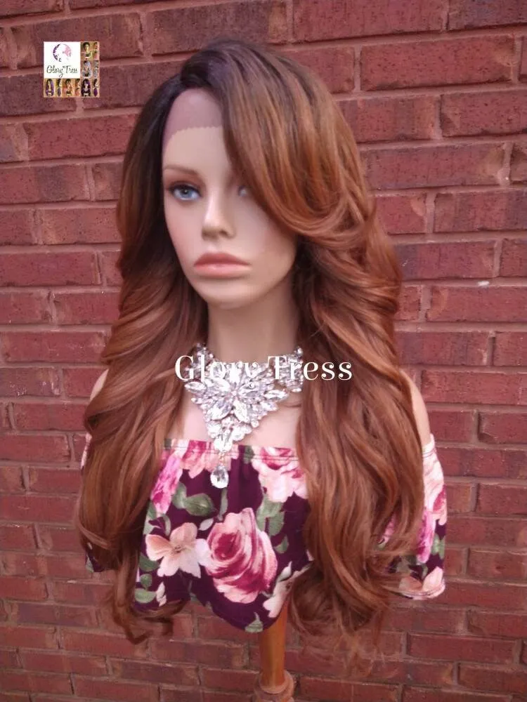 Lace Front Wig, Ombre Dark Blonde Wig, Glory Tress, Ombre Wig, Loose Curls, Lace Part Wig, Wedding Wig, Prom Wig, ON SALE // SALVATION