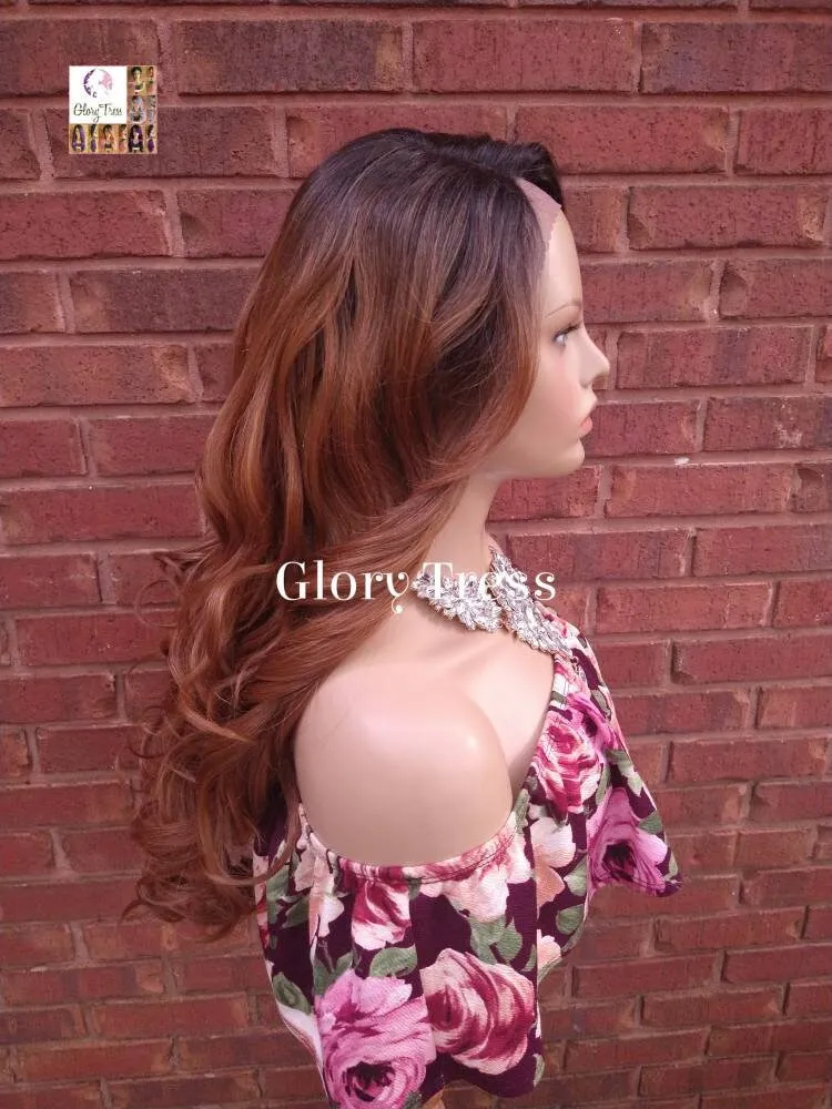 Lace Front Wig, Ombre Dark Blonde Wig, Glory Tress, Ombre Wig, Loose Curls, Lace Part Wig, Wedding Wig, Prom Wig, ON SALE // SALVATION