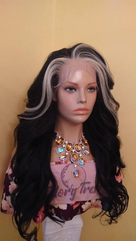 Lace Frontal Wig HD Pre-Plucked Lace Wig With Blonde Highlights Yaki Textured African American Wig 13X6 Free Parting Glory Tress - DEVOTED