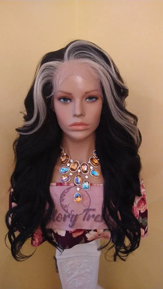 Lace Frontal Wig HD Pre-Plucked Lace Wig With Blonde Highlights Yaki Textured African American Wig 13X6 Free Parting Glory Tress - DEVOTED