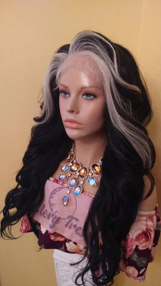 Lace Frontal Wig HD Pre-Plucked Lace Wig With Blonde Highlights Yaki Textured African American Wig 13X6 Free Parting Glory Tress - DEVOTED