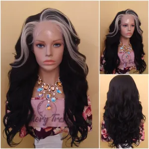 Lace Frontal Wig HD Pre-Plucked Lace Wig With Blonde Highlights Yaki Textured African American Wig 13X6 Free Parting Glory Tress - DEVOTED