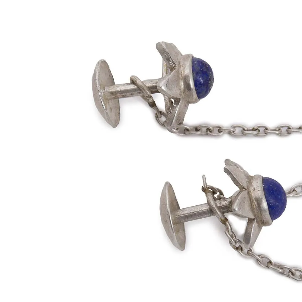 Lapis Lazuli Silver Kurta Buttons