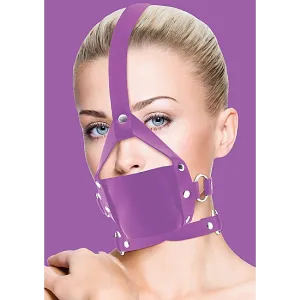 Leather Mouth Gag - Purple