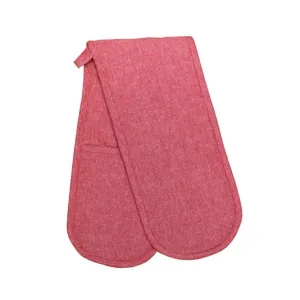 Linen House Revana Chambray Red Double Oven Glove