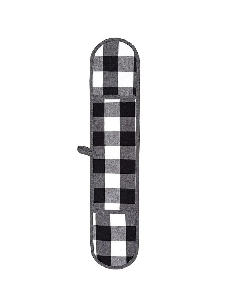 Linen House Revana Check Black Double Oven Glove