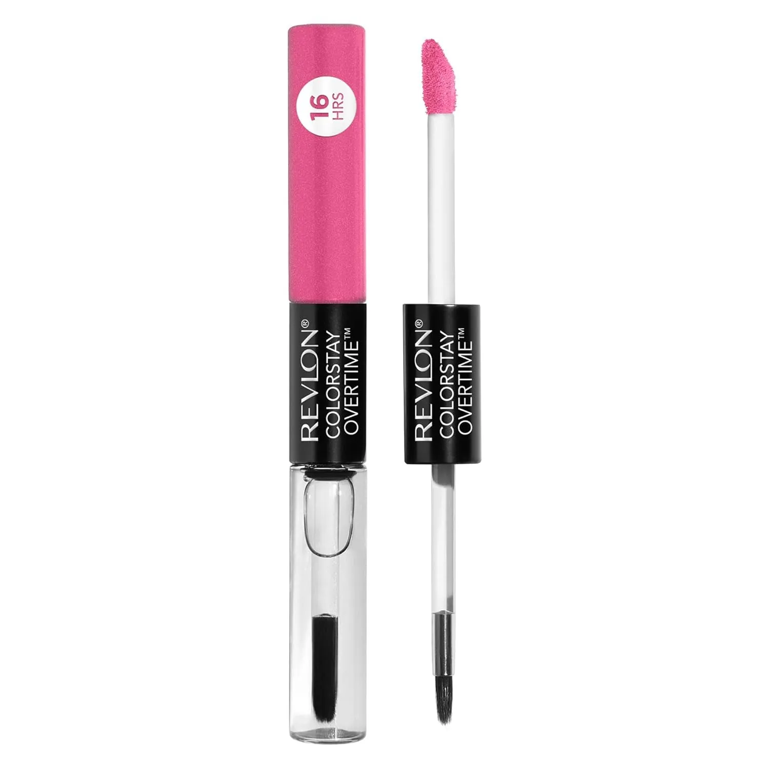 Liquid Lipstick with Clear Lip Gloss, Colorstay Overtime Lipcolor, Dual Ended with Vitamin E, 350 Bare Maximum, 0.07 Fl Oz