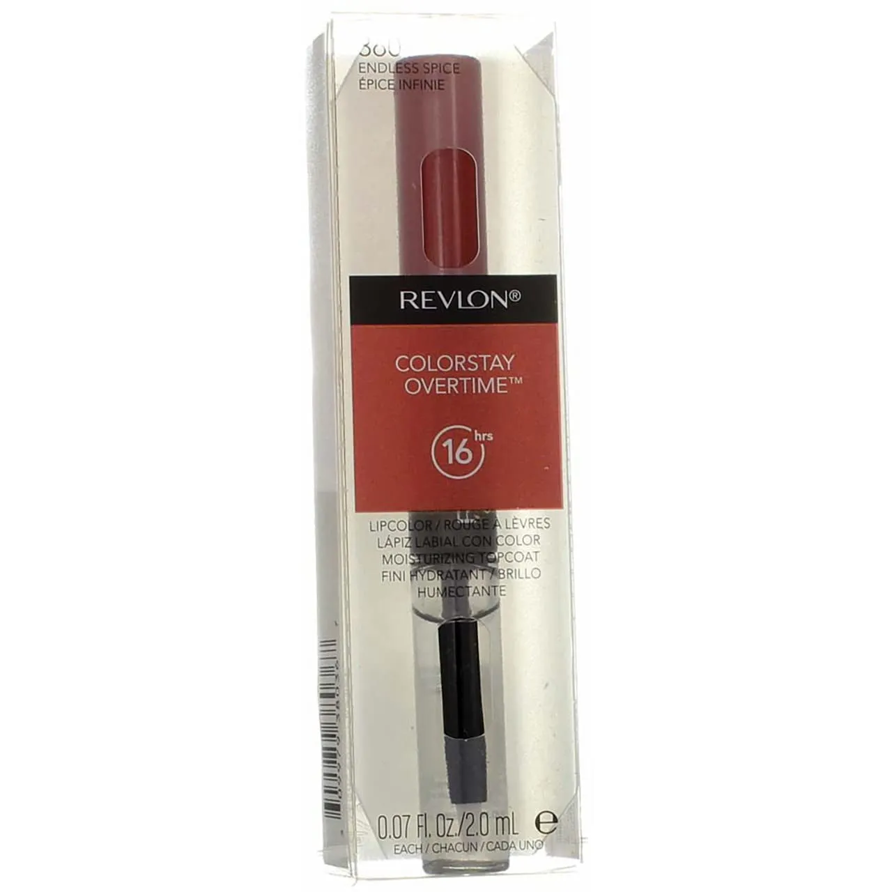 Liquid Lipstick with Clear Lip Gloss, Colorstay Overtime Lipcolor, Dual Ended with Vitamin E, 350 Bare Maximum, 0.07 Fl Oz