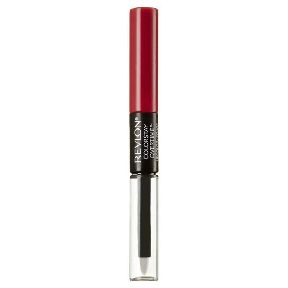 Liquid Lipstick with Clear Lip Gloss, Colorstay Overtime Lipcolor, Dual Ended with Vitamin E, 350 Bare Maximum, 0.07 Fl Oz