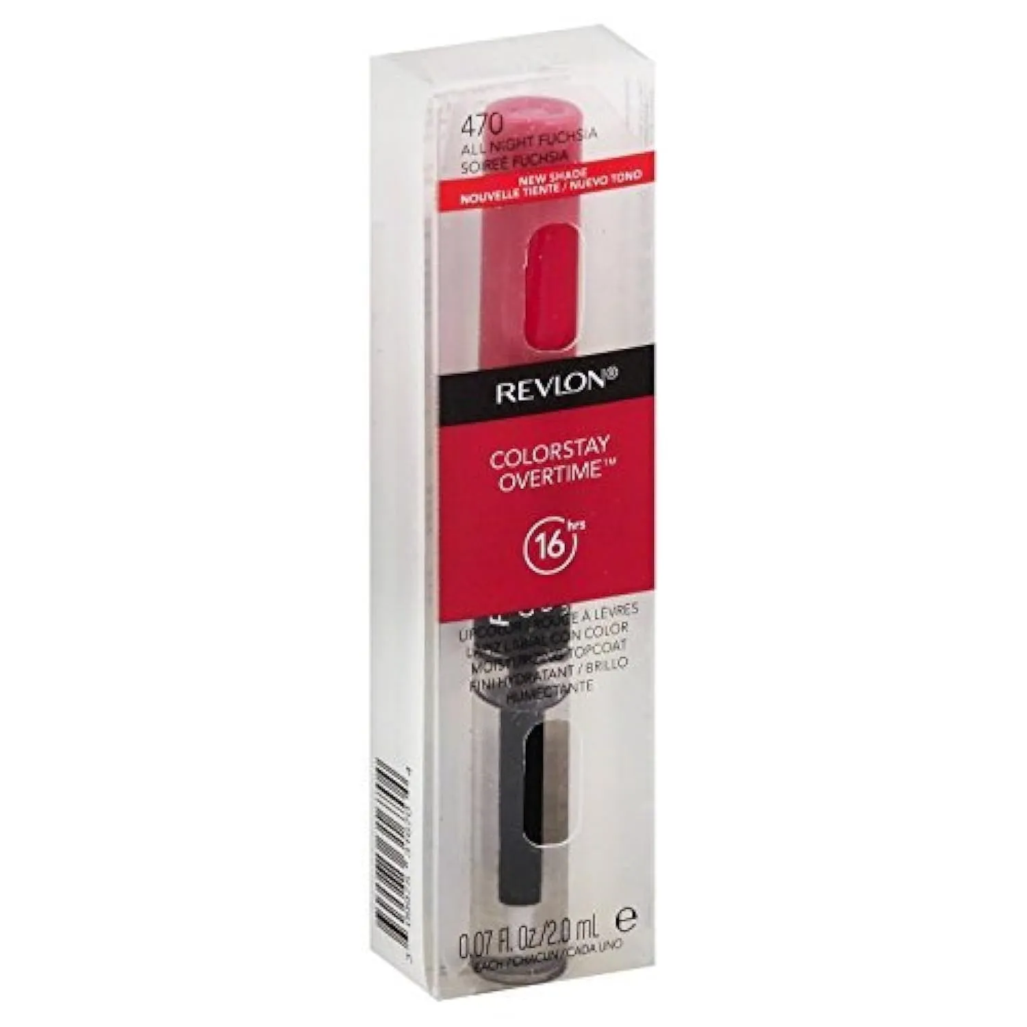 Liquid Lipstick with Clear Lip Gloss, Colorstay Overtime Lipcolor, Dual Ended with Vitamin E, 350 Bare Maximum, 0.07 Fl Oz